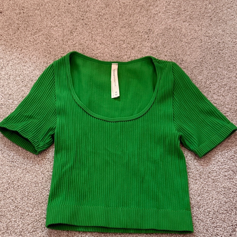 Aritzia Green Ribbed Women's Top
